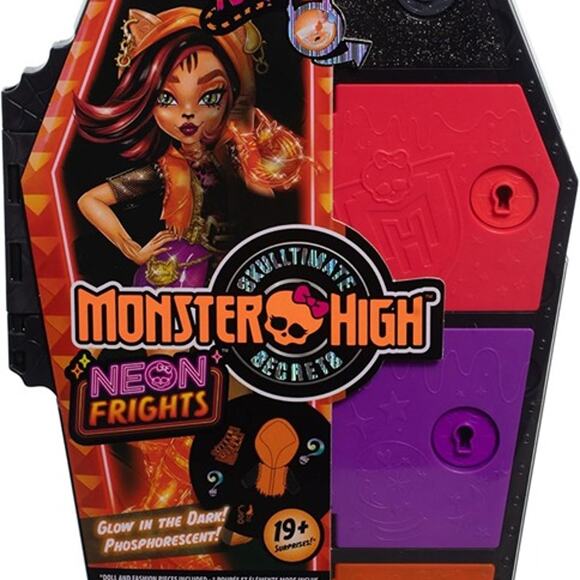 Monster High Skulltimate Secrets Neon Frights Doll & Accessories, Toralei Stripe - Picture 8 of 8